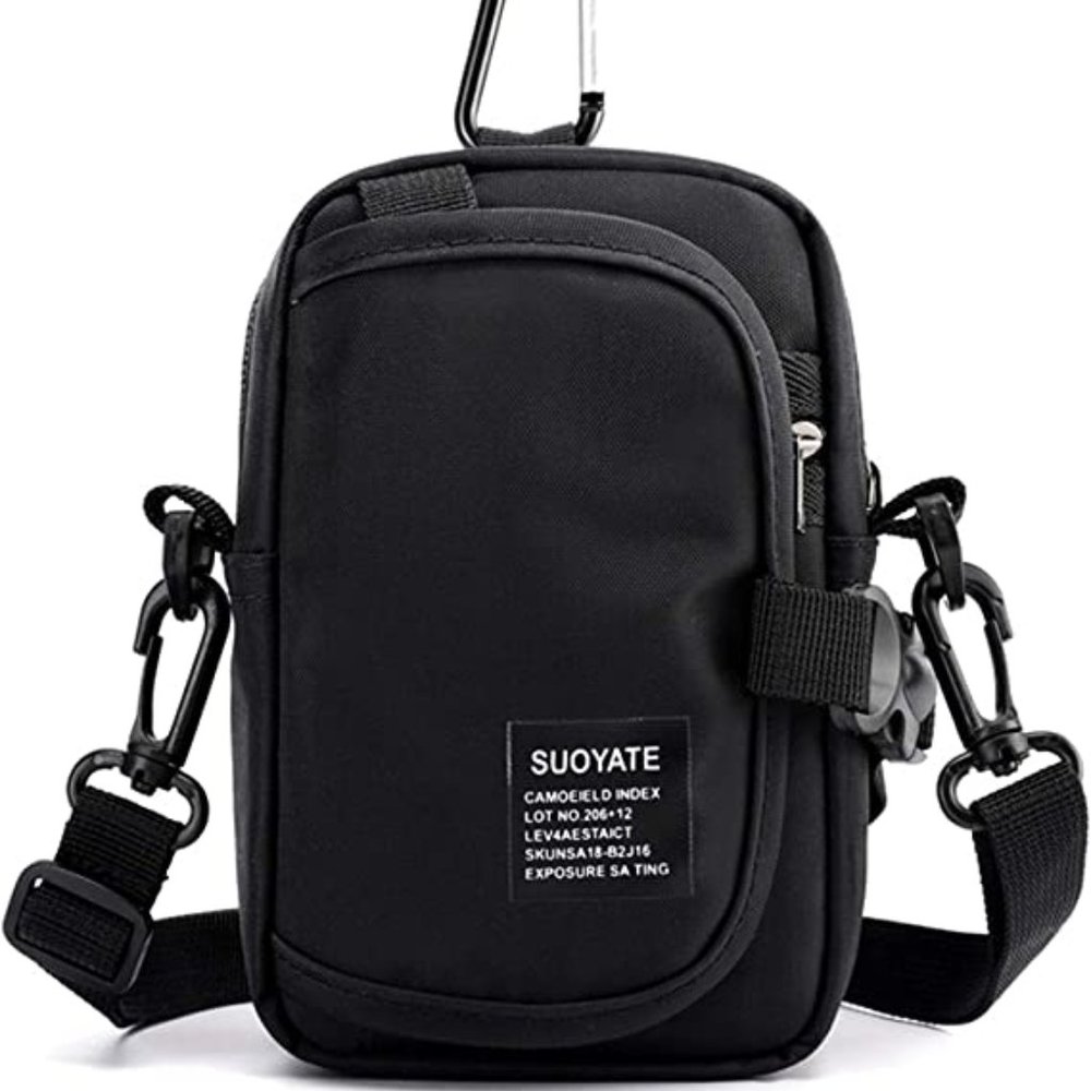 Multifunction Cell Phone Holster, One Shoulder Pouch with Carabiner